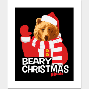 Beary Christmas Funny Santa Claus Bear Posters and Art